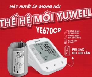 Thiết bị y tế 4H. Máy đo huyết áp có giọng nói tiếng việt YUWELL YE670CR