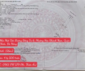 Bán Nhà Mặt Tiền Đường Đồng Trí 6, Phường Hòa Khánh Nam, Quận Liên Chiểu, Đà Nẵng