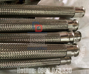 Ống mềm inox máy nén khí, Ống mềm inox 2 đầu cong, Ống mềm bọc PJ cách nhiệt