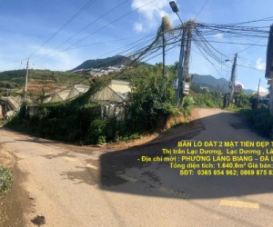 ĐẤT ĐẸP – GIÁ ĐẦU TƯ   - CẦN BÁN LÔ ĐẤT 2 MẶT TIỀN ĐẸP TẠI Thị trấn Lạc Dương,  Lạc Dương , Lâm Đồng