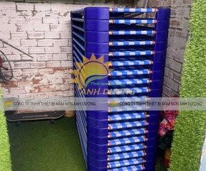 Giường lưới mầm non chân xanh, giường lưới trẻ em giá rẻ