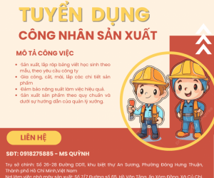 Tuyển 10 Công nhân sản xuất bảng viết Tại Củ Chi
