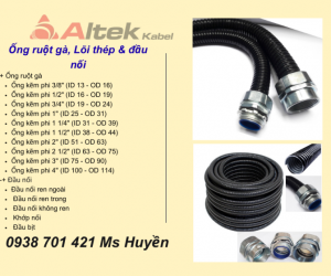 Ống Ruột Gà,  Lõi Thép Bọc Nhựa + Đầu Nối   