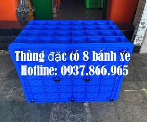 Thùng nhựa đặc có bánh xe 78*63*55cm, thùng nhựa kích thước lớn, thùng có bánh xe