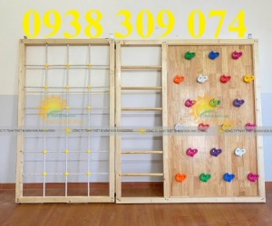 Thang leo gỗ mầm non, thang leo sắt vận động cho trẻ giá rẻ