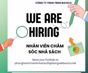 Tuyển Nam Nhân Viên Chăm Sóc Nhà Sách