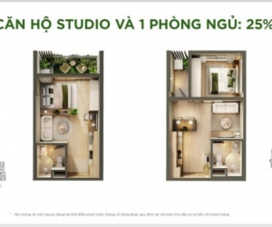 Căn hộ 1 phòng ngủ 38m2 1PN 1WC Sky Retreat, Quỹ hàng ưu tiên,Hướng cao tốc thoáng mát