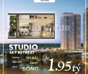 Căn hộ 1 phòng ngủ Eco Retreat 34.5m2, tầng đẹp toà S2, view thoáng mát, vốn tự có chỉ 470tr, miễn