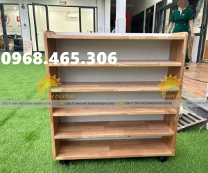 Kệ dép mầm non bằng gỗ, kệ dép mẫu giáo