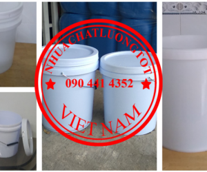 SX vỏ thùng sơn trơn 16 lít tròn, xô nhựa 18 lít tròn, thùng nhựa 20 lít vuông 