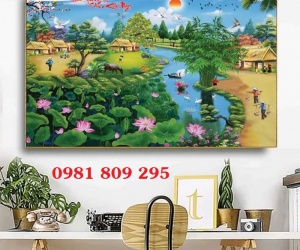 Gạch trang trí 3d làng quê việt nam 