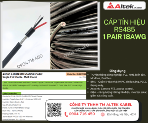 Cáp Tín Hiệu Altek Kabel RS485 18AWG 1 Pair