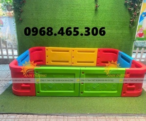 Nhà banh trẻ em hình vuông, quây banh nhựa trẻ em