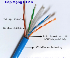 Cáp mạng utp cat6 - Đường truyền tốc độ, kết nối ổn định.  Cáp mạng UTP Cat6 4pair23 Awg + Thông tin