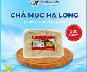Chả Mực Giã Tay Hạ Long (Chiên) - Hút Chân Không - Khay 300gr