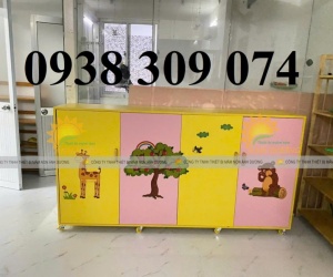 Tủ đựng mền gối mầm non, tủ đựng chăn màn chiếu gối mầm non
