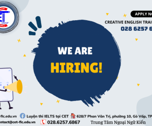 Tuyển dụng giáo viên IELTS tại quận Gò Vấp và Tân Phú Trung Tâm Ngoại Ngữ Kiến Tạo C.E.T thông báo tuyển dụng  CET là một trung tâm ngoại ngữ đã được thành lập 16 năm chuyên về chương trình Anh Văn Học Thuật IELTS – TOEFL iBT.  Trung tâm chúng tôi hiện nay là đối tác của Hội Đồng Anh (BC) và IDP – hội đồng tổ chức thi IELTS.  Hiện nay, công ty chúng tôi đang cần tuyển đội ngũ giáo viên đứng các lớp IELTS: Basic – Improver – Advanced – Expert  1.Miêu tả công việc:  + Có kinh nghiệm đứng lớp trên 1 năm Có kinh nghiệm dạy IELTS (nếu không có sẽ được đào tạo)  + Có chứng chỉ IELTS 6.5+ làm một lợi thế khi ứng tuyển  2. Yêu cầu công việc: Độ tuổi từ 22 đến 45 tuổi (có sức khỏe tốt)  3. Ưu tiên khu vực Gò Vấp và các quận lân cận  4. Mức lương + thưởng: Thỏa thuận theo năng lực  5. Thưởng tết và tháng 13 và tham gia đề xuất các chuyến du lịch và hoạt động của Cty cuối năm  6. Hồ sơ gồm:  + Đơn xin việc + Sơ yếu lý lịch  + Giấy khám sức khỏe  + CMND + hộ khẩu  + Bằng cấp sư phạm và các văn bằn