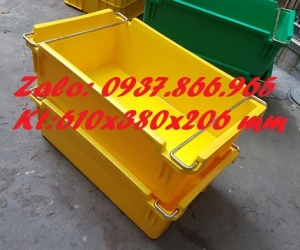 Khay nhựa HPDE bền đẹp, khay có quai giá rẻ, khay nhựa có quai sắt 2 đầu