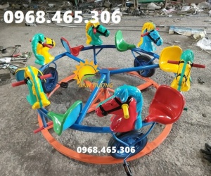 Đu quay ngựa trẻ em, đu quay đạp chân mầm non
