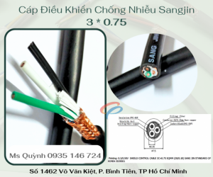 Cáp điều khiển chống nhiễu 3 * 0.75 mm Sangjin Sài Gòn