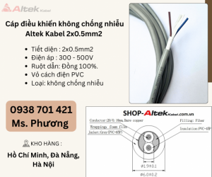 Cáp điều khiển không chống nhiễu Altek Kabel 2x0.5mm Đà Nẵng, Hà Nội, Hồ Chí Minh