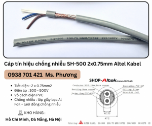 Cáp tín hiệu chống nhiễu SH-500 2x0.75mm Altel Kabel Đà Nẵng, Hà Nội, Hồ Chí Minh