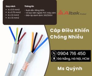 Cáp điều khiển tín hiệu 4x1.0, 4x1.5 Altek Kabel Đà Nẵng, Hà Nội