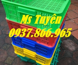 Sóng nhựa hở nguyên sinh, sọt nhựa cao 15 chất liệu nhựa HPDE, sọt đựng nông sản