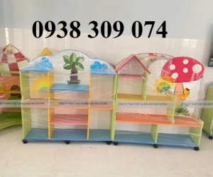 Kệ để đồ chơi mầm non, kệ góc mầm non, kệ học liệu mầm non
