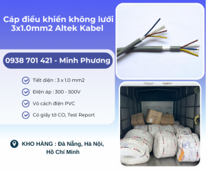 Cáp điều khiển không lưới 3x1.0mm2 Altek Kabel Phú Yên, Thanh Hóa, Gia Lai