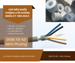 Cáp điều khiển không lưới chống nhiễu CT-500 4x0.5 Huế, Quảng Nam, Khánh Hòa