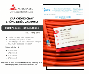Cáp tín hiệu báo cháy 2x1.0 chống cháy chống nhiễu Altek Kabel