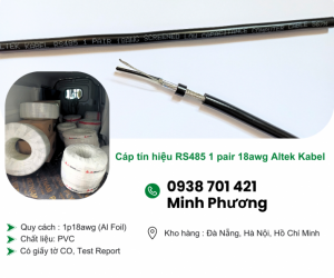 Cáp tín hiệu RS485 1 pair 18awg Altek Kabel Khánh Hòa, Ninh Thuận, Bình Thuận