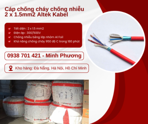 Dây cáp điện chống cháy chống nhiễu 2x1.5mm2 sẵn kho Đà Nẵng, Hà Nội, Hồ Chí Minh