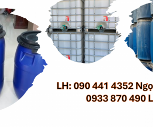 Vỏ thùng phi nhựa 220 lít nắp kín, thùng phuy nhựa đựng hóa chất nắp hở giá rẻ 