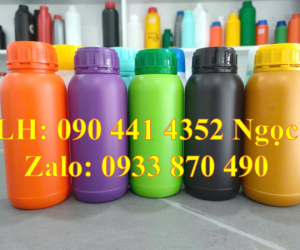 Chai nhựa 1 lít vuông đựng bazơ, bình nhựa 500ml đựng phẩm màu