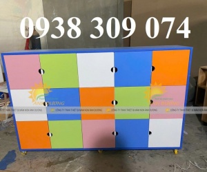 Tủ đựng cặp dép mầm non MDF, kệ đựng cặp mầm non