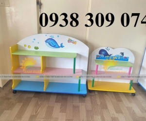 Kệ góc mầm non AD, kệ cá nhân mầm non AD, kệ nhà trẻ AD