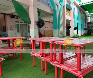 Bàn chữ nhật mầm non nhập khẩu, bàn nhựa mầm non