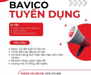 BAVICO CẦN TUYỂN NHÂN VIÊN KINH DOANH /SALE ONLINE/ THƯ KÝ KINH DOANH TẠI QUẬN 12, TP.HCM
