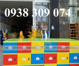 Tủ nhựa đựng cặp balo mầm non , tủ cặp nhựa mầm non AD