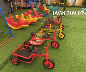 Xe đạp đôi 3 bánh mầm non, xe đạp xích lô trẻ em 3 bánh