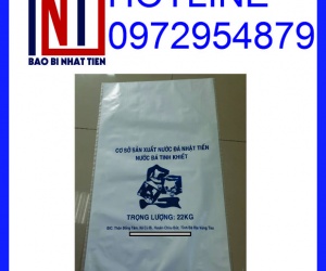 Bao PP trắng tráng keo đựng đá viên, đá bi