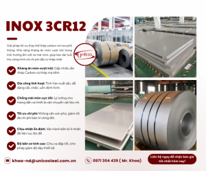 INOX 3CR12: GIẢI PHÁP VẬT LIỆU CHIẾN LƯỢC – TỐI ƯU CHI PHÍ VÒNG ĐỜI DỰ ÁN Trong kỷ nguyên công nghiệ