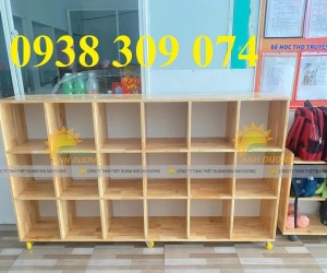 Tủ balo mầm non mẫu giáo, tủ đựng cặp dép mẫu giáo