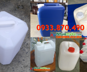 Can nhựa vuông 30 lít dày đựng vi sinh, can nhựa 25L đựng hóa chất pha chế 