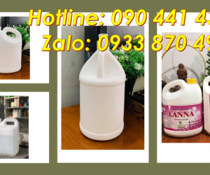 Can nhựa 4 lít đựng chất làm tan rã vết bẩn, can nhựa 2 lít đựng hóa chất thú y