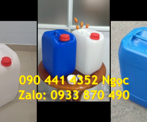 SX can nhựa vuông 25 lít, can 20 lít đựng sút, can 10 lít đựng chất tẩy làm sạch nước 