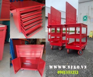 Tủ đồ nghề 11 ngăn kéo kết hợp bảng treo Tủ đồ nghề 11 ngăn kéo có bánh xe tiện di chuyển. Đây là lo
