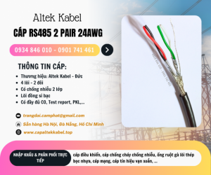 Cáp loa, cáp âm thanh, cáp truyền thông RS485 2 pair 24awg Altek Kabel tại Hà Nội, Đà Nẵng, HCM